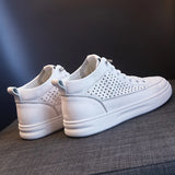 Comemore Spring High Top Spring Vulcanized Flat Shoes Female Fashion Ladies Sports Casual White Genuine Leather Women Sneakers