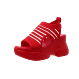 Female Sandal 2023 Summer Comfort Shoes for Women Strappy Heels All-Match Cross-Shoes Clogs Wedge Increasing Height Girls Sports