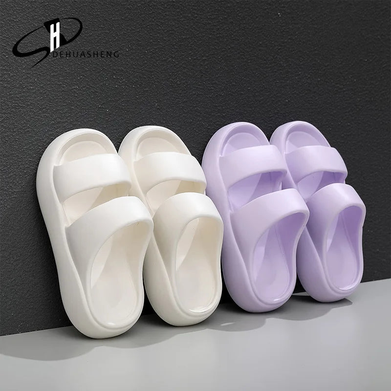 Sweet Women's Fashion Thick EVA Slippers Summer Men Indoor Waterproof Soft Slides Adults Outdoor Candy Color Non-slip Flip Flops