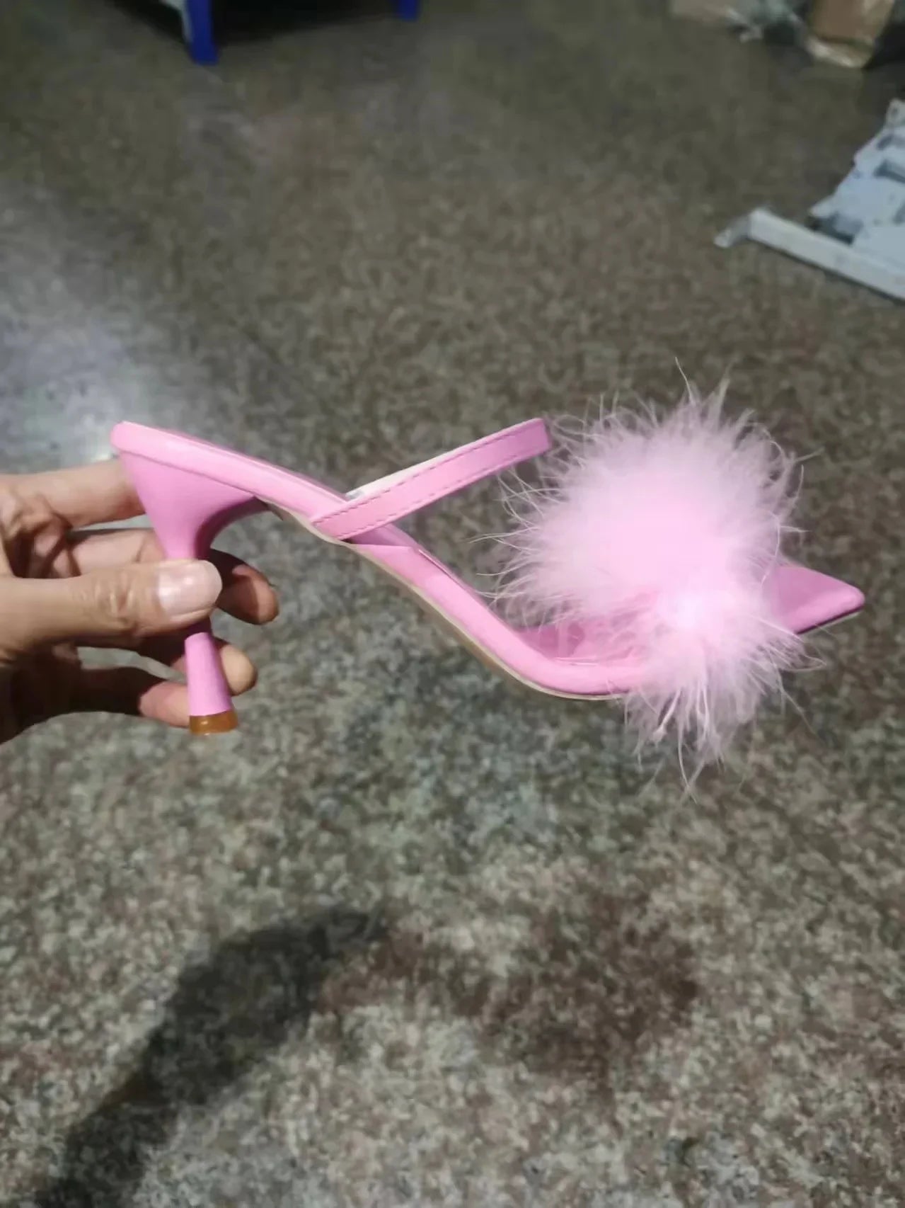 Clear PVC Transparent Pumps Slip-On Thin Heel High Heels Point Toes Womens Party Shoes Nightclub Pumps White Size 36-43