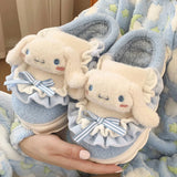 Hellokitty Cotton Shoes Kuromi Cinnamoroll Women Plushie Cartoon Plush Kawaii Flat Shoes Slippers Shoes Plush Gift Y2K