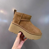 2024 Snowy boots for women in winter new brand plus thick solid bundled plus half Casual cotton shoes snow boots
