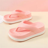 Women Fashion Flip Flops Thick Sole Wedge Heels Sandals Girls Outdoor Slides Non-Slip Homes Slippers