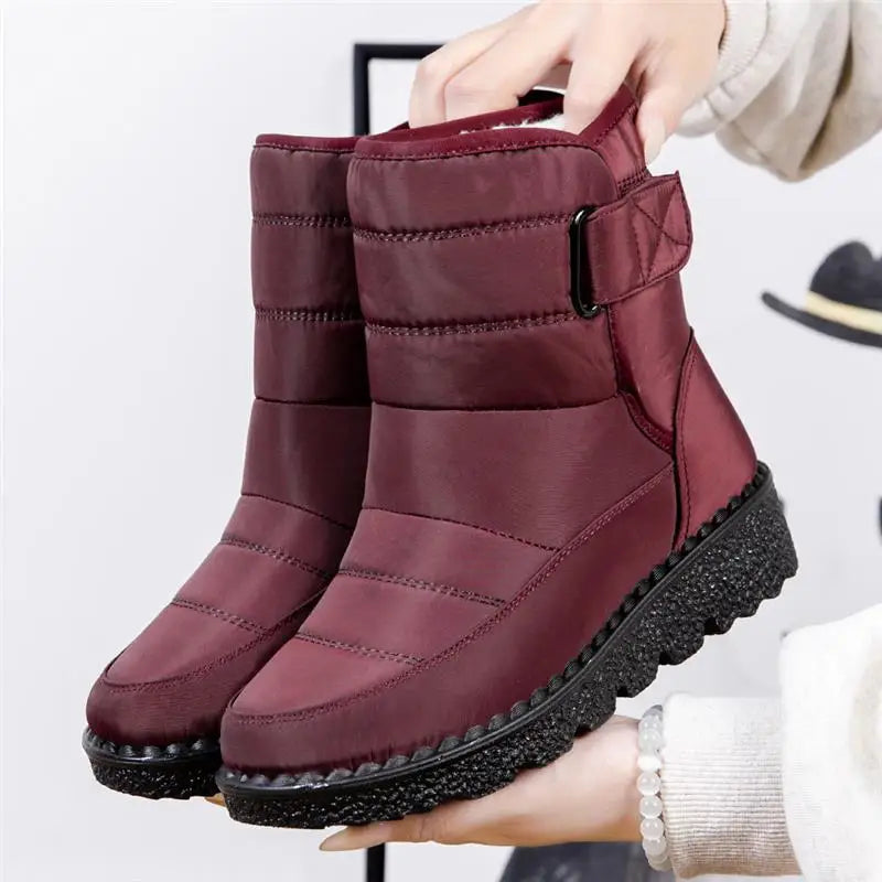 Women's Boots Snow Solid Women Shoes Platform Shoes Woman Casual Waterproof Mid High Boots Soft Winter Girls Boots Botas Mujer