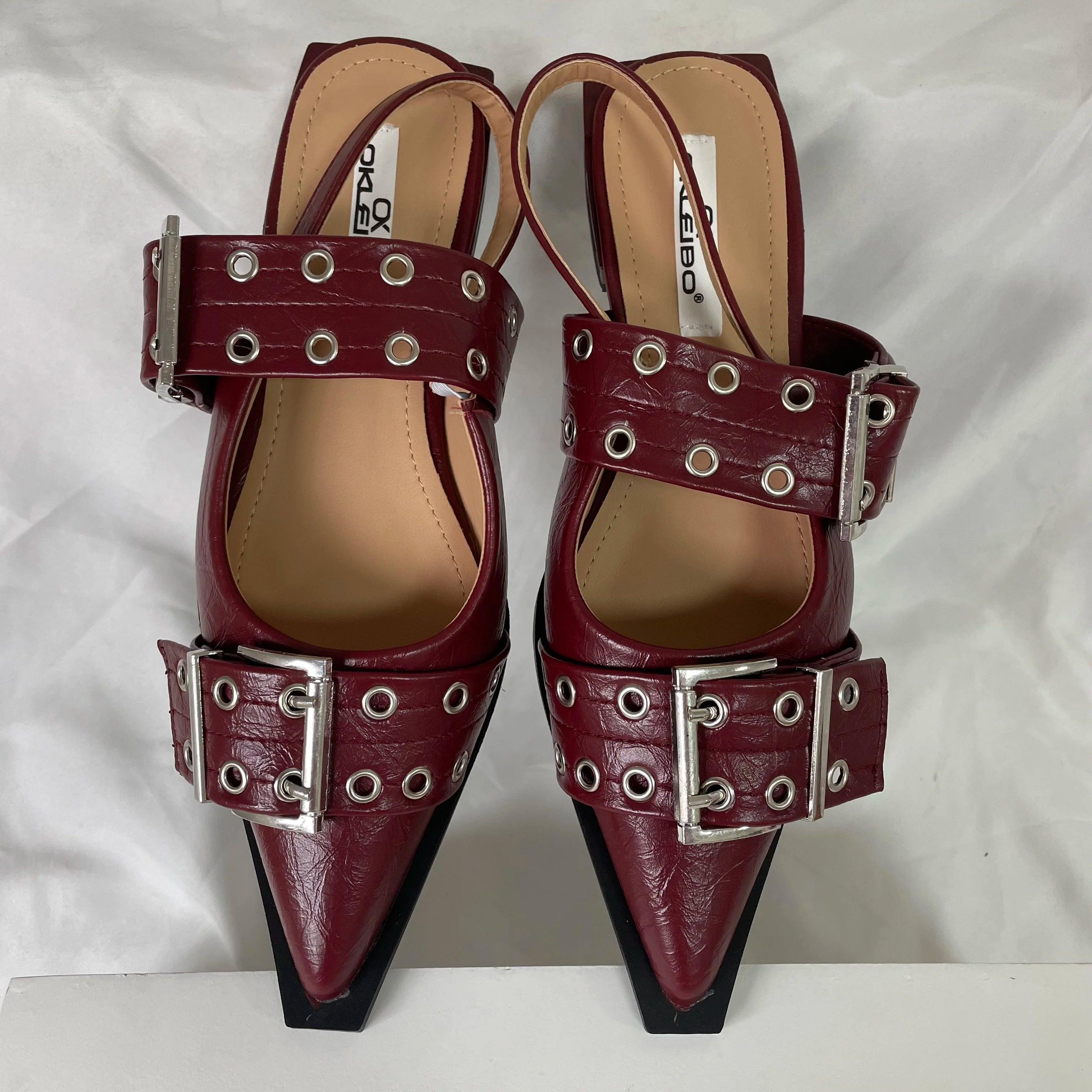 New Women Sandals Shoes Pointed Toe 2025 Spring Fashion Shallow Footwear Slingbacks Ladies Sandals Flats Shoes Big size