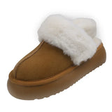 Hairy Slippers Women Wear 2024 New Autumn Winter Korean Version of Muffin Thick Bottom Large Size Bao Head Half Slippers