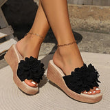 Luxury Sandals Women Designers Wedges Sandals Women Slippers Summer Beach Platform Shoes Flower Women High Heel Slippers Fashion