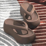 7.0 Thick Soles Raised Height Touching Character Slippers For Women To Wear Outdoors 2024 Summer Indoor Home Beach Slippers