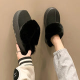 Women Wear Mueller Shoes Rabbit Fur Slippers Autumn Winter Warm Super Hot Lazy Home Shoes Flat Bottom Toe-covered Half Slippers