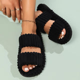 Women's Bow knot Slippers Four Seasons Home Shoes Indoor Corduroy Soft Leisure Comfortable Living Room Non slip Flip flop ﻿