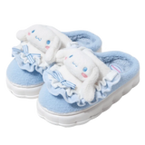 Sanrio Kawaii Cinnamoroll Womens Slippers Kuromi Hello Kitty Plush Cartoon Cute Sweet Suitable Indoor Outdoor Winter Shoes