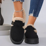New Winter Women's Shoes Plush Fashion Retro Bean Shoes Cotton Women's Flat Sole Slippers Platform Women Boots