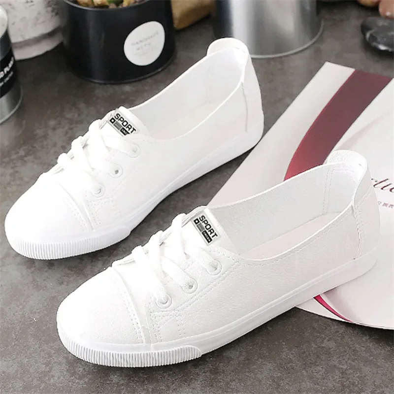 Women Flat Shoes New Light -mouth White Shoes Female Cloth Shoes leisure Korean Ladies Shoe Soft Breathable Zapatos Para Mujeres