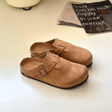 TUGGY [Genuine Leather Boken Slippers] New Soft Bottom Boken Slippers for Men and Women, Outerwear Boken Half Drag