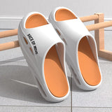 Couple Slippers Open Toe Cool Slippers Indoor Outdoor Walk Soft Thick Soled Shower Non-Slip Color Block Fashion Beach Slippers