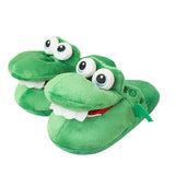Chaussons en coton crocodile cartoon amusants avec bouche ouverte et dansants, confortables et chauds, cadeau de Noël pour enfants, filles et garçons