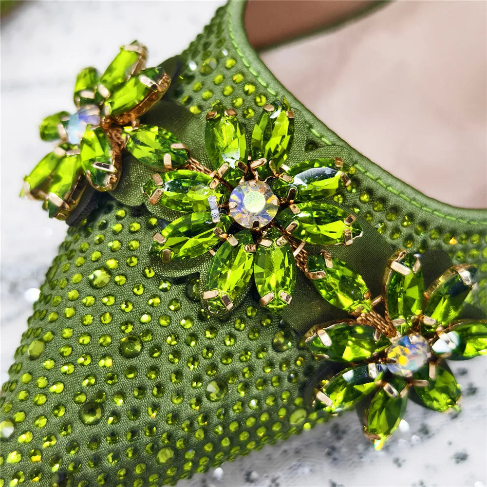 Popularity Pointed Toe High Heels Shoes and Bags Set With Rhinestone for Women Wedding Party Elegant Luxury Fashion