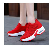Women's Platform Mesh Breathable Sneakers Womens Spring New Casual Wedge Basket Shoes Tennis Female Thick Woman Summer Trainers