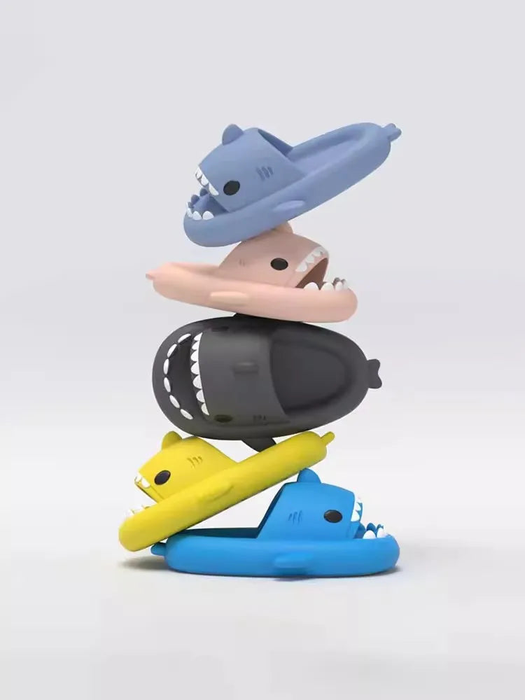 4CM Shark Slippers Women Fashion Slides Men Street Flip Flops Children's Cartoon Sandals Adults Indoor Bathroom Shoes