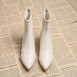 Pointed Toe Women Ankle Boots Fashion Back Zippers Shoes Autumn Winter Thick Heel Women's Short Booties