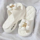 New Fashion Bowknot Women's Slippers Summer Women Slippers Indoor Outdoor Green Flip Flops Beach Shoe Home Non-slip EVA Slippers