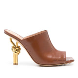 2024 Runway New Square Toe Leather Slippers Strange Style High Heels Colorful Mules Women's Luxury Designer Party Brand Shoes