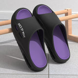 Couple Slippers Open Toe Cool Slippers Indoor Outdoor Walk Soft Thick Soled Shower Non-Slip Color Block Fashion Beach Slippers