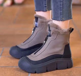 Chaussures de haute qualité pour femmes, chaussures vulcanisées à lacets de couleur assortie, baskets chaudes d'hiver pour l'extérieur, chaussures décontractées hautes pour dames유화