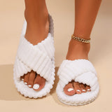 Women's Bow knot Slippers Four Seasons Home Shoes Indoor Corduroy Soft Leisure Comfortable Living Room Non slip Flip flop ﻿