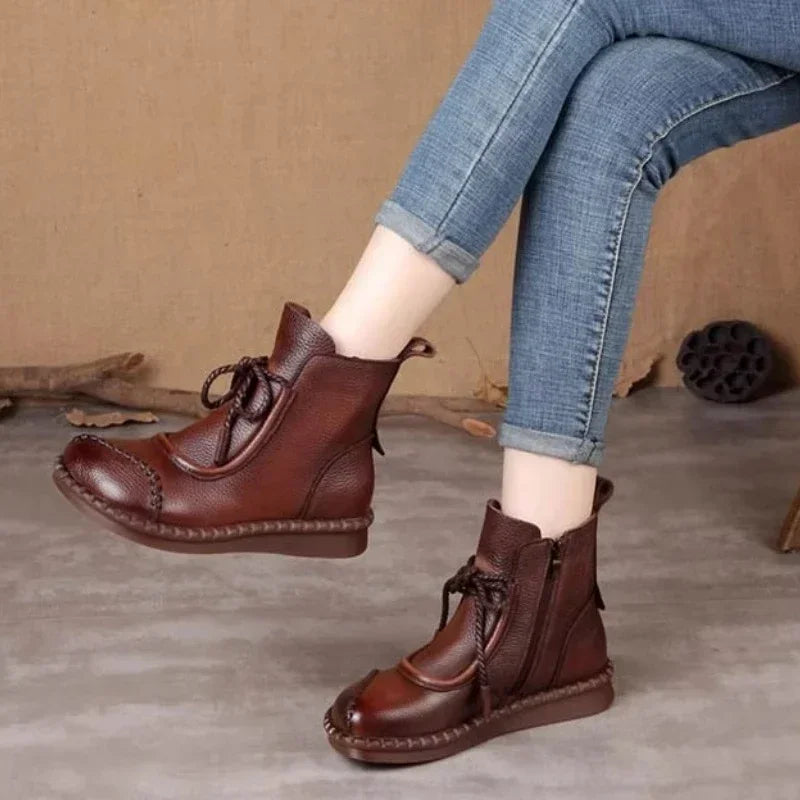 Shoes for Women 2023 Fashion -tied Women's Boots Daily Boots Women Hot Sale Round Toe Comfortable Flat Shoes Ankle Boots