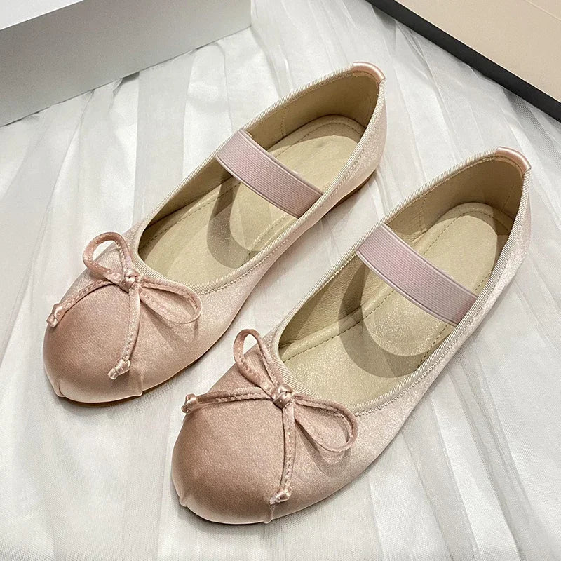 Women Flats Mary Janes 2025 Casual Rhinestones Spring Fashion Female Shoes Ballet Flat Slides Ladies Outside Sandals Footwear