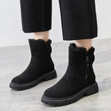 2025 Winter Women's Boots Plush Warm Snow Boots Fashion High Top Cotton Boots for Women Tassel Zipper Ankle Boot Botas De Mujer