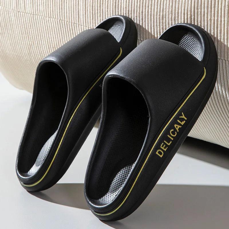 Super Soft Sole Thick Platform Bathroom Home Slippers Women EVA Indoor Slides Men Sandals Summer Non-slip Flip Flops Unisex