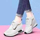 Hot Sale Hidden Heel Women's Shoes Sports Casual Fashion 2023 New Leather Shoe Korean Version Thick Bottom High Quality Women 40