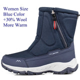 2023 New +30% Wool Women Snowboots More Warm Winter Shoes Non-Slip Waterproof Men’s Snow Boots Big Size 36-45 Outdoor Shoes