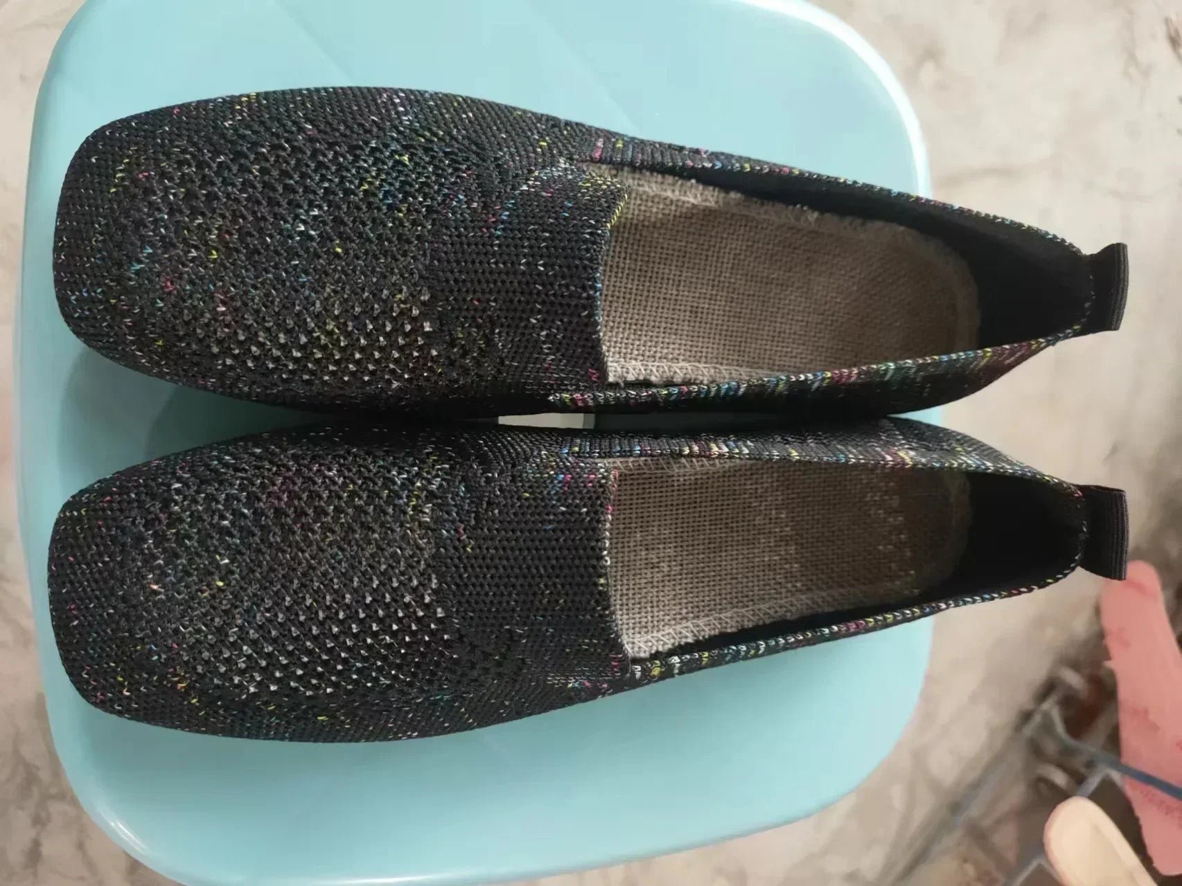 Women Mesh Square Toe Breathable Casual Shoes Halloween Autumn Daily Simple Hollow Out Flat Shoes Zapatos De Mujer 2024