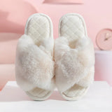Women Slippers New 2023 Fur Indoor Fashion Woman Shoes Daily Vacation Shoes Ins Style Footwear Size 36-41