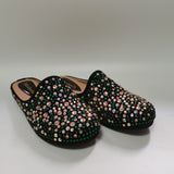 Hot Sale Multicolor Flat Heel Sequin Women's Slippers Casual Banquet Fashion Party Italian Mules Slipper Rhinestone Shoe F1013-2