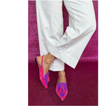 New Summer Color Block Women's Shoes 40-43 Large Pointed Tassel Low Heel Back Air Sandals High Heels Womens Shoes