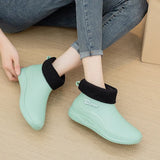Women's Stylish Rain Boots Non-Slip Waterproof Shoes Adult Outdoor Soft Bottom and Wear Resistance Short Rubber Shoes Winter