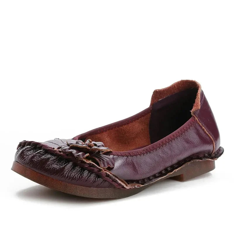 Women Genuine Leather Shoes Female Brand High Quality Comfort Flats Mom Casual Summer Shoes 2023 Fashion Oxford Flats