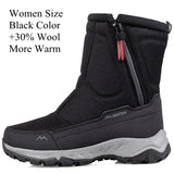 2023 New +30% Wool Women Snowboots More Warm Winter Shoes Non-Slip Waterproof Men’s Snow Boots Big Size 36-45 Outdoor Shoes