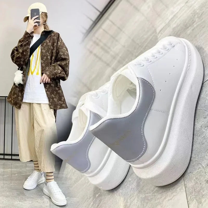 2023 Women Causal Shoes Pring Brand Spring Designer Wedges White Sneakers Platform Tenis Feminino Trainers Female Walking