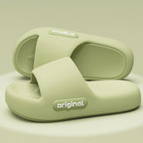 Thick Bottom Cloud Slippers Women Fashion Letter Print Platform Sandals Woman 2025 Comfortable Soft Sole Beach Pillow Slides