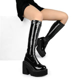 Big Size 43 Brand New Female Chunky High Heels Boots Fashion Zip Goth Platform Solid women's Boots Party Street Woman Shoes