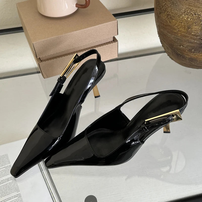 Eilyken 2024 New Design Thin High Heels Pointed Toe Women Pumps Street Style Banquet Buckle Strap Party Slingbacks Female Shoes