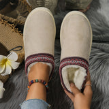 Snow Boots Women Winter New Cashmere Warm Thick Soles Without Heel-covered Hair Half Slipper Cotton Shoes Cashmere Warm Boots