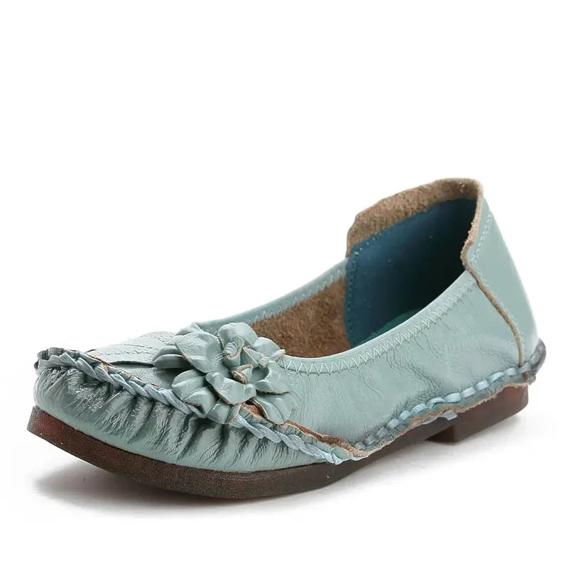 Women Genuine Leather Shoes Female Brand High Quality Comfort Flats Mom Casual Summer Shoes 2023 Fashion Oxford Flats