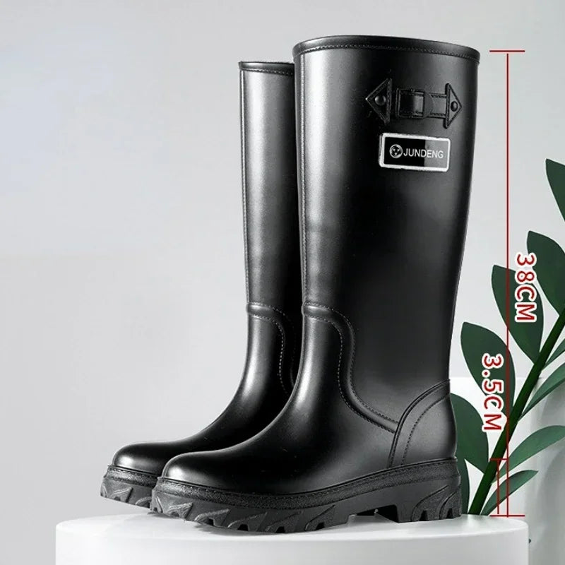 High Water Boots Woman Rain Rubber Shoes Waterproof Galoshes Garden Work Safety Rainboots Female Footwear Botas Lluvia Femenina