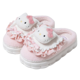 Sanrio Kawaii Cinnamoroll Womens Slippers Kuromi Hello Kitty Plush Cartoon Cute Sweet Suitable Indoor Outdoor Winter Shoes